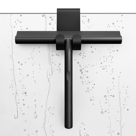 ecooe Silicone Shower Squeegee Shower Screen Wiper with Stainless Steel Core, Squeegee Shower Cleaner with Hook, Shower Scraper for Bathroom Mirror