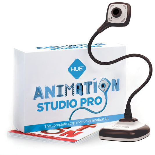 HUE Animation Studio Pro Stop Motion Kit (Full HD 1080p Flexible Camera, Software, Book) for Windows/macOS (Black)