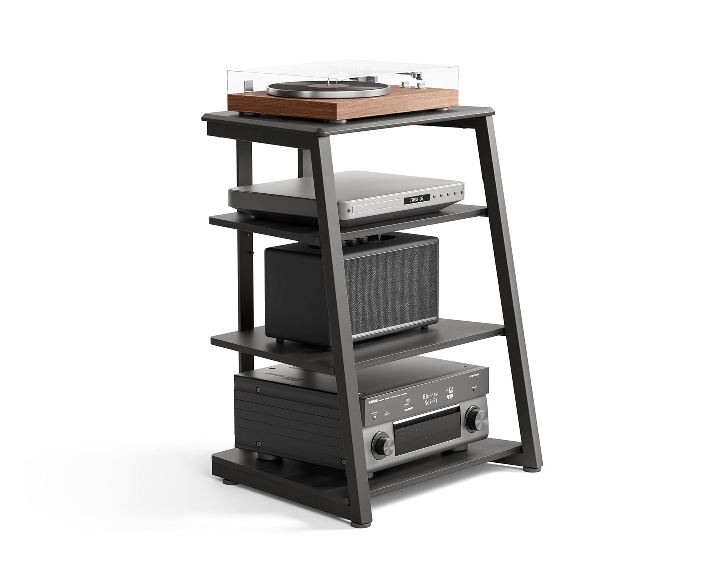FITUEYES HIFI Stand Record Player Stand, Load Capacity 50KG, Black