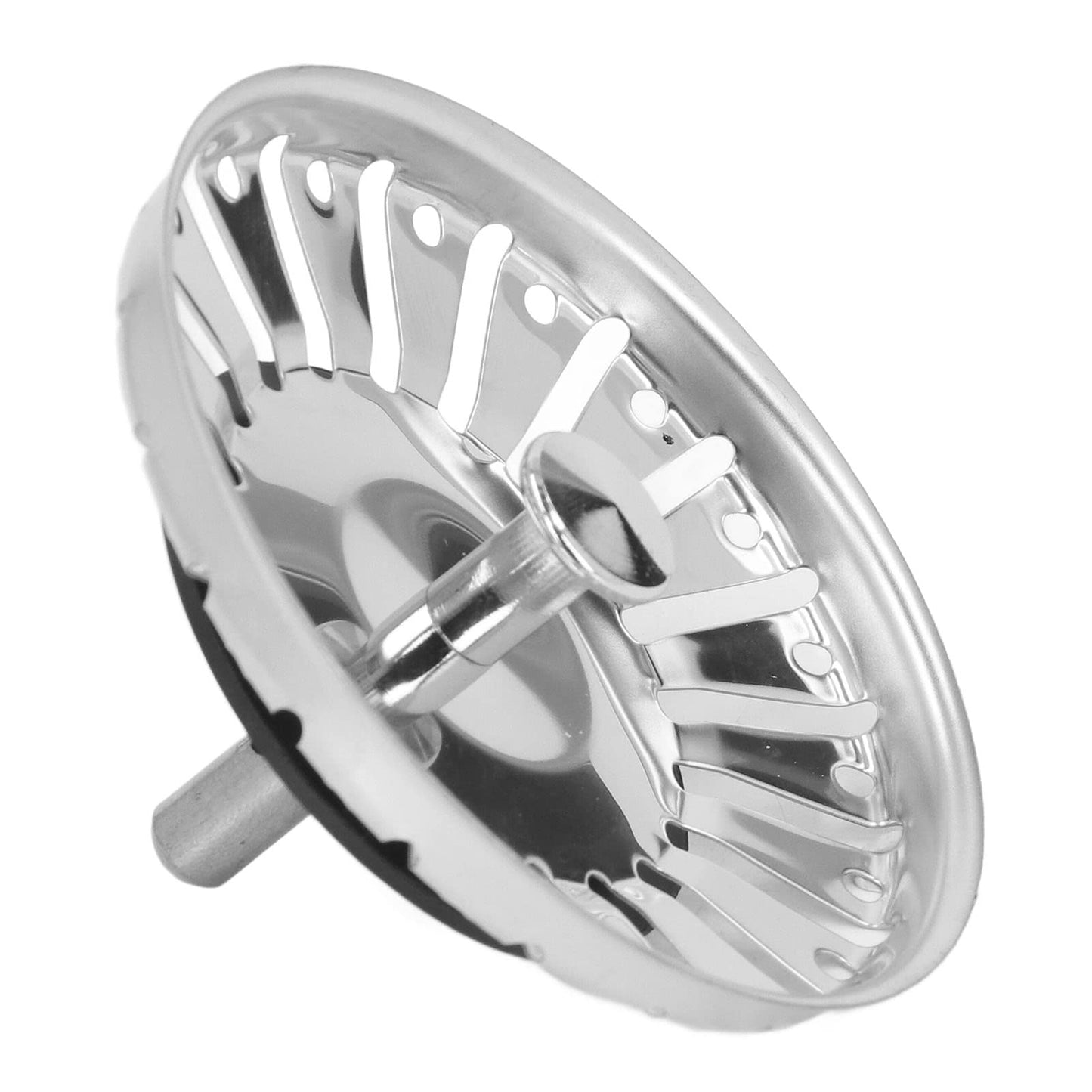 Sink Drain Basket Kitchen Sink Strainer Basket Stainless Steel Sink Stopper Plug Replacement Anti Clogging Extra Deep Cup 1.3in Rod Drainstrainer