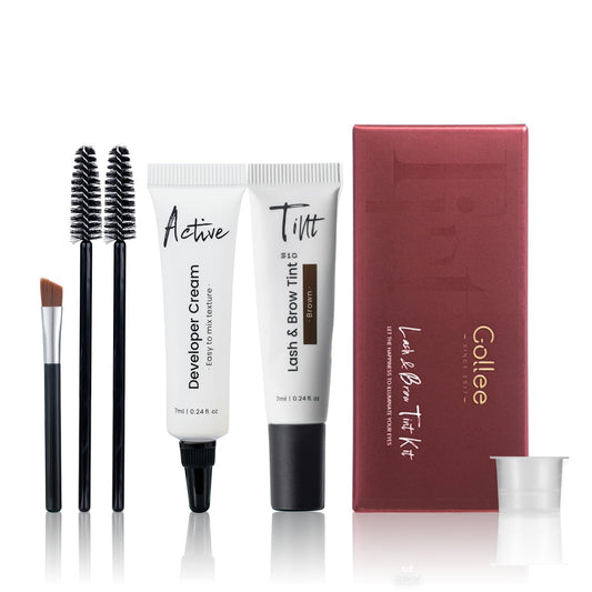 Eyebrow Dye Kit, 2 in 1 Brow and Lash Tint Kit - Fast and Safe Results (Dark Brown), Natural Effects Long Lasting Lasts 4 Weeks Easy to Use for Salon
