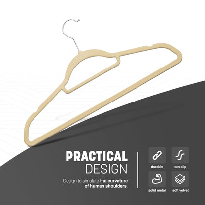 KEPLIN Velvet Hangers 50 Pack (45cm) -Thin Non-Slip Clothes Coat hangers with Tie Bar and 360 Degree Hook for Home Storage Durable