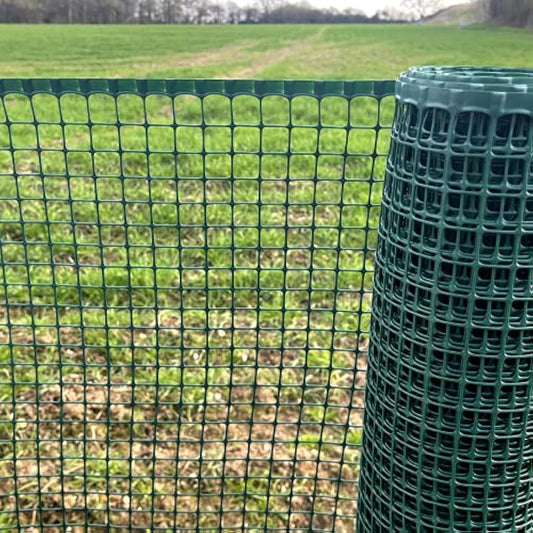 Plastic Mesh Fencing | 1m x 10m | 20mm Holes | Green | Netting For Garden Fences, Plant Support, Tree Guards, Reusable Plastic Mesh For Climbing Plants, Vegetables, Pets