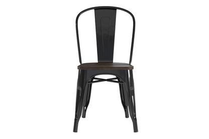 DHP Furniture Fusion Metal Dining Chair Black, Pack of 2