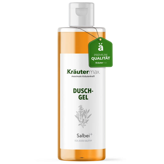 Sage shower gel with oil extract, liquid, also suitable as shampoo and soap, 1 x 250 ml