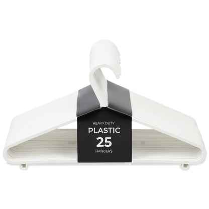 Roe Tenpo Coat Hangers, White | Adult Plastic Clothes Hangers for Clothes | Durable & Lightweight | Non-Slip, Space-Saving Design for Shirts, Jackets