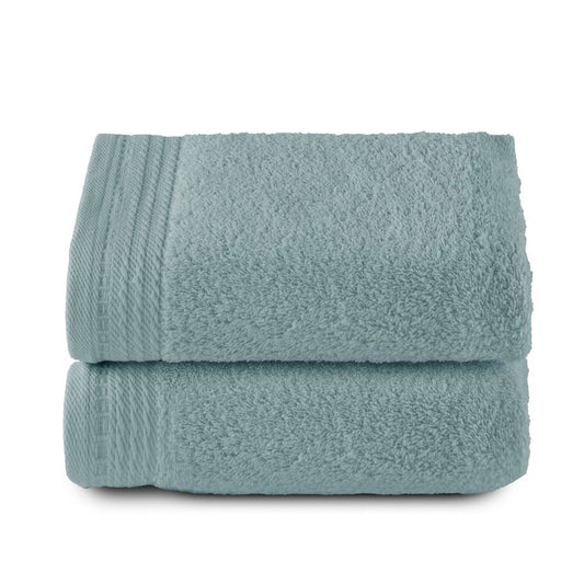 RIZO Top Towel - Set of 2 Hand Towels - Bath Towels - 100% Combed Cotton - 600 g/m2 - Measure 100 x 50 cm - Aqua Green
