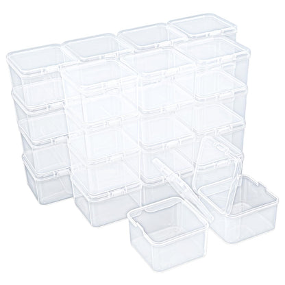 Goodma 30 Pieces Square Empty Mini Clear Plastic Storage Box, 55x55x35mm