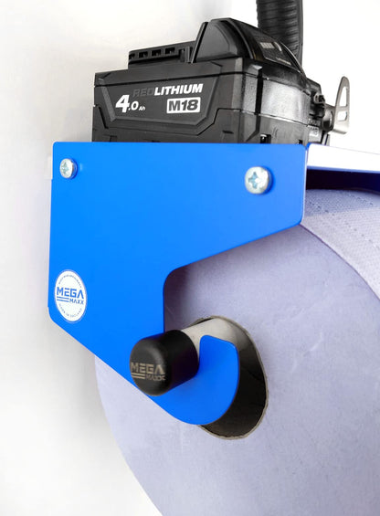 MegaMaxx Blue Roll and Paper Towel Holder - Wall Mounted Dispenser - Portable Industrial Paper Storage Shelf for Workshop, Kitchen, Toilet