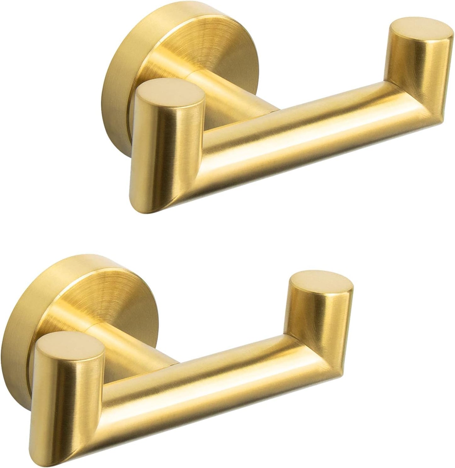 QNIIAED 2 Pcs Double Door Hooks?Bathroom Towel Hooks Screw in SUS 304 Stainless Steel Heavy Duty Robe Coat Hooks Wall Mounted for Bedroom or