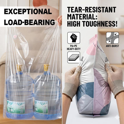 ZFFAFUR No-Pump Vacuum Storage Bags 2-Pack Large – Press & Seal Space Saver for Clothes, Duvets, Pillows & Blankets – Keeps Bedding Dry