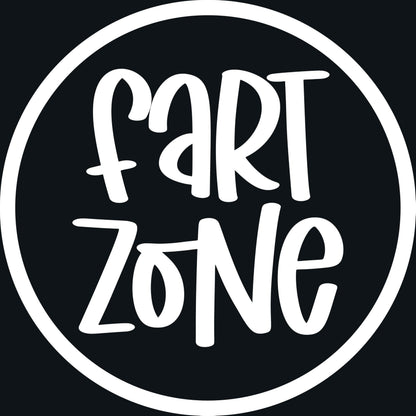 Fart Zone Cute Stickers - Bathroom Décor - Toilet Sticker - Waterproof, Toilet Lid Decal - Bathroom Wall Art - Funny Car Decal (White)