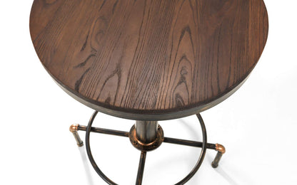 Julian Bowen Rockport Bar Table for 2-4, Pipework, Wood - H105 x W66cm