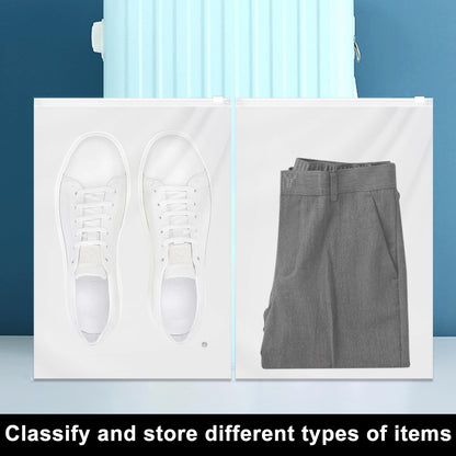LOPYXBR 50 PCS Ziplock Bags for Clothes 40x60CM Reusable ZipLock Bags for Travel Resealable Large Sealable Plastic Bag for Clothes Shoe Quilts