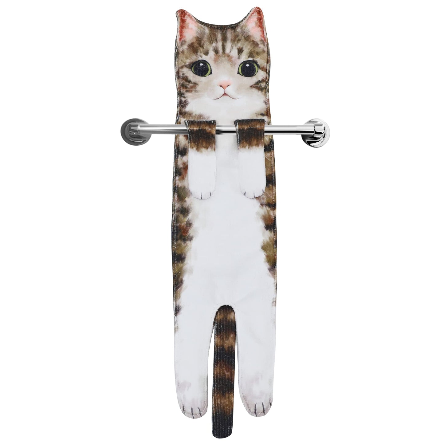 AGRIMONY Cat Funny Hand Towels - Cute Bathroom Kitchen Towels Decor Decorative Hanging Face Towel Super Absorbent Soft-Valentine Christmas House