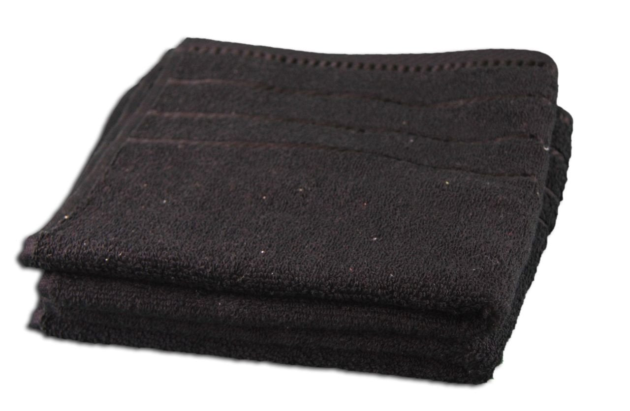 G?zze - Set of 4 Hand Towels, Berlin, 100% Cotton, 50 x 100 cm - Black