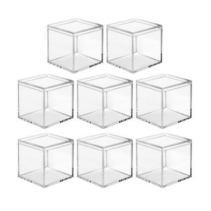 Lomgwumy Acrylic Box with Lid Small, Durable, Pack of 8, with Lid, Acrylic Square Container is Suitable for Storing Candy, Small Accessories