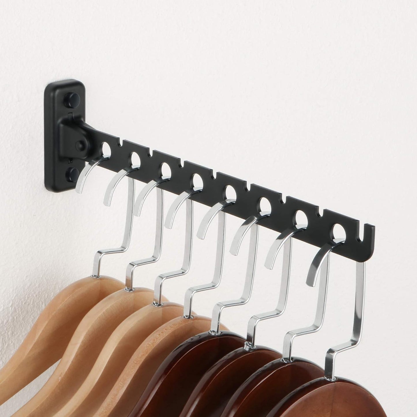 Mooche Wall Mounted Clothes Rail Black, Wall Clothes Drying Rack, 31CM