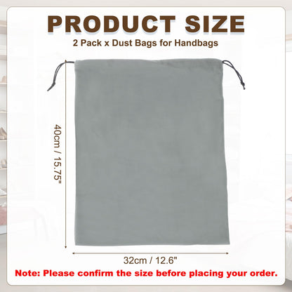 sourcing map 2 Pack Dust Bags for Handbags, 12.6x15.8" Cotton Drawstring Storage Pouch Bag Dust Cover Storage Bags for Purses Shoes Boots Daily