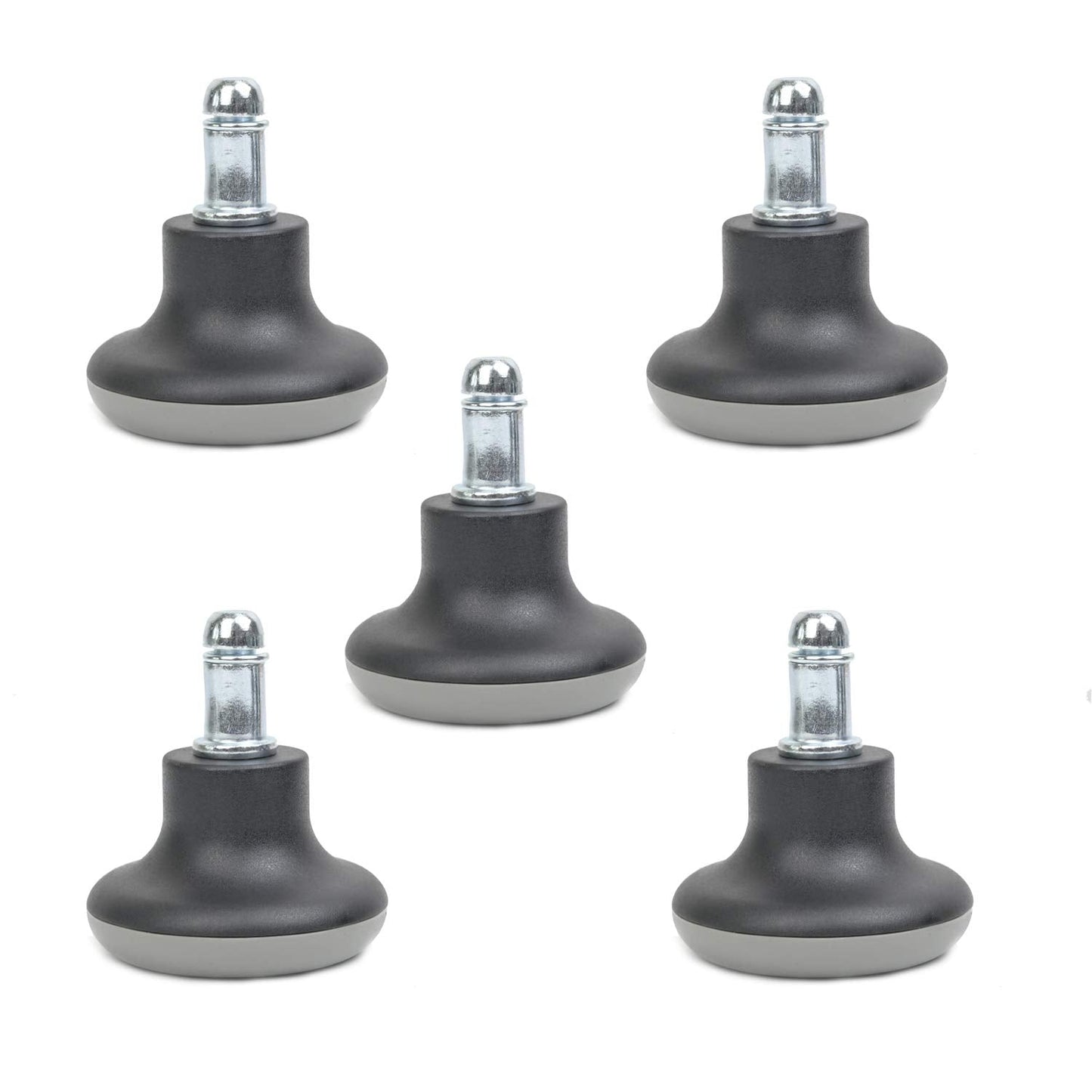 5PCS Low Profile Bell Glides 2" Replacement Office Desk Chair or Stool Swivel Caster Wheels,Easy Conversion from Wheeled Casters to Stationary Feet