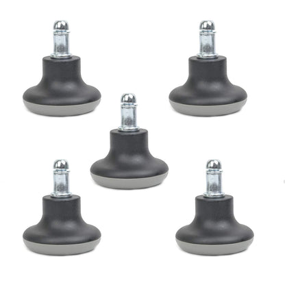 5PCS Low Profile Bell Glides 2" Replacement Office Desk Chair or Stool Swivel Caster Wheels,Easy Conversion from Wheeled Casters to Stationary Feet