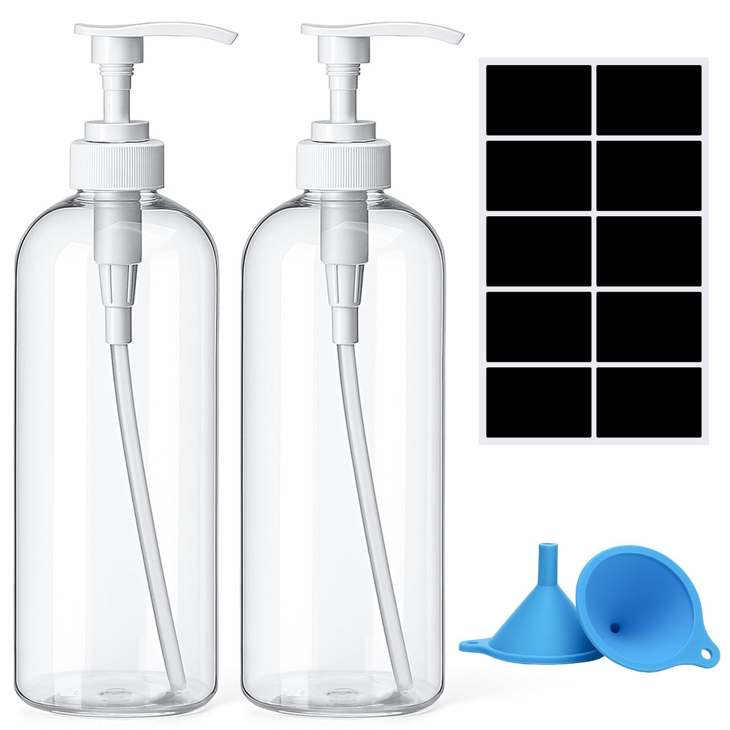 Invalidism 2Pcs Pump Bottle Dispenser 1000ML Refillable Press Bottles