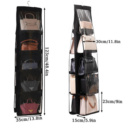 CJWLKJ 2 Pcs 10 Pockets Hanging Purse Handbag Organizer Clear Hanging Shelf Bag Collection Storage Holder Purse Bag Wardrobe Closet Space Saving