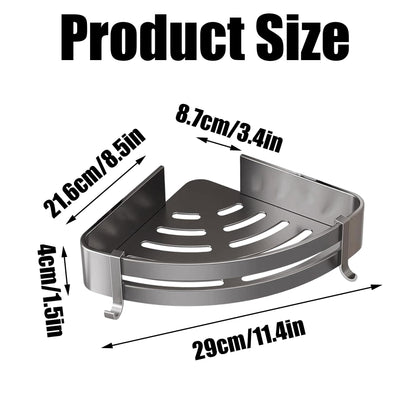 AXXIMENG Corner Shower Caddy with Hook Adhesive Shelf Corner No Drilling Bathroom Shower Organizer Storage Rack for Bathroom Kitchen Home Gadget
