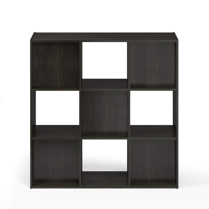 Furinno Pelli Cubic Storage Cabinet, 3x3, Espresso