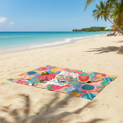 DJDEA Fruits Microfibre Beach Towel 90x180cm, Soft Quick Dry Sandproof Adults Swim Towel with Net Bag for Beach Pool Spa Gym