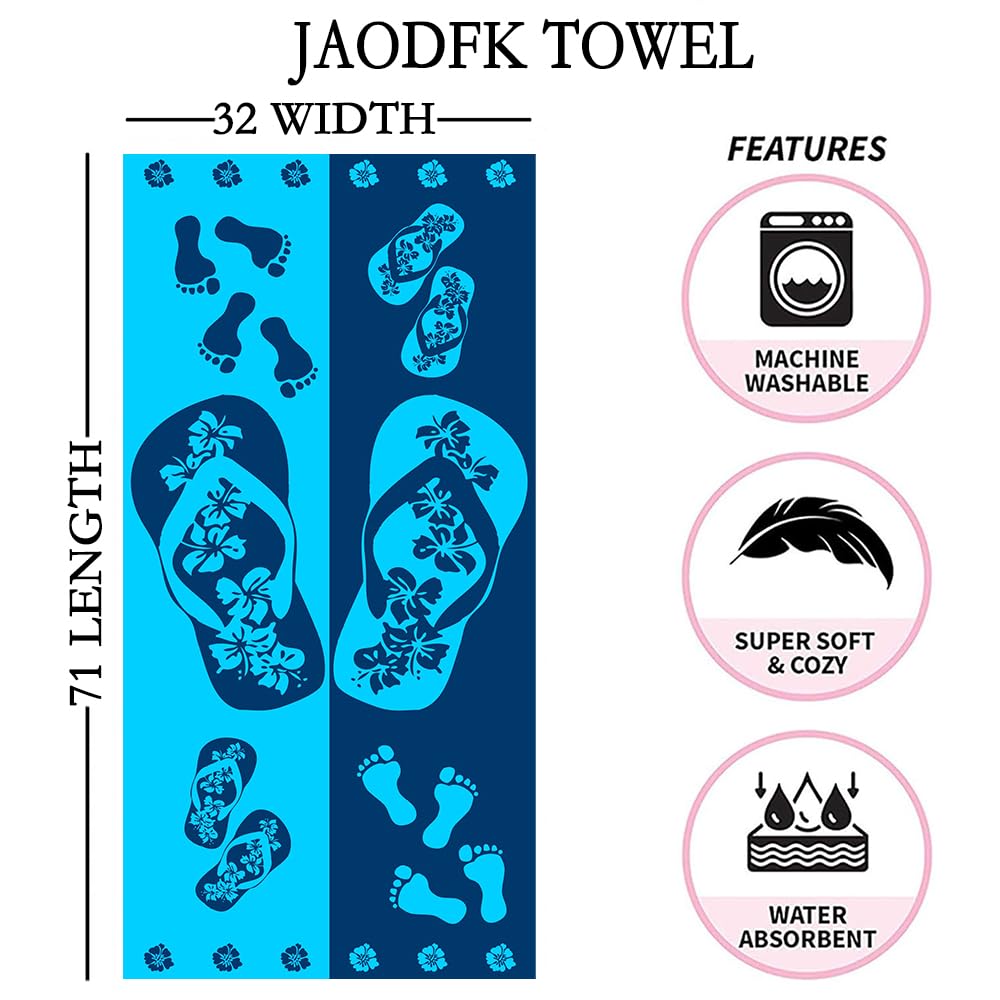 JAODFK 2 Pcs Microfibre Beach Towel 71"X32" Quick Dry Lightweight Sand Free Extra Large Turtle Towels Travel Essentials For Adults Womens Swim Bath