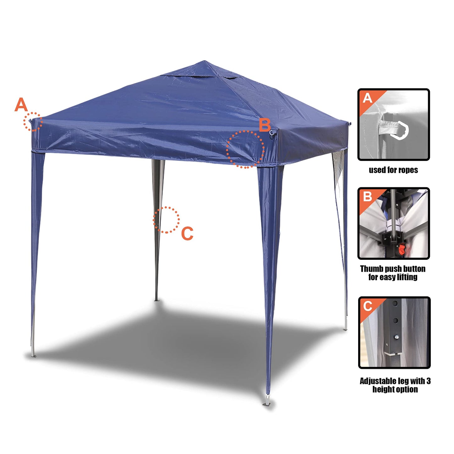 SANHENG Pop Up Gazebo, Pop Up Tent Heavy Duty, Fully Waterproof, All Weather Gazebo ideal for Outdoor Party Camping (3x3m no sides,Blue)
