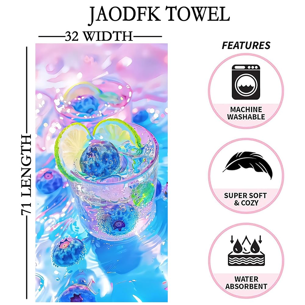 JAODFK Microfibre Beach Towel 71"X32" Quick Dry Lightweight Sand Free Extra Large Thin Towels Travel Essentials For Adults Womens Swim Bath