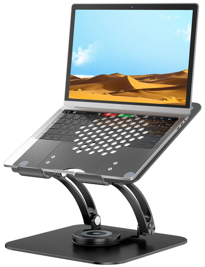 tounee Adjustable Laptop Stand for Desk, Ergonomic Holder with 360° Rotating Base