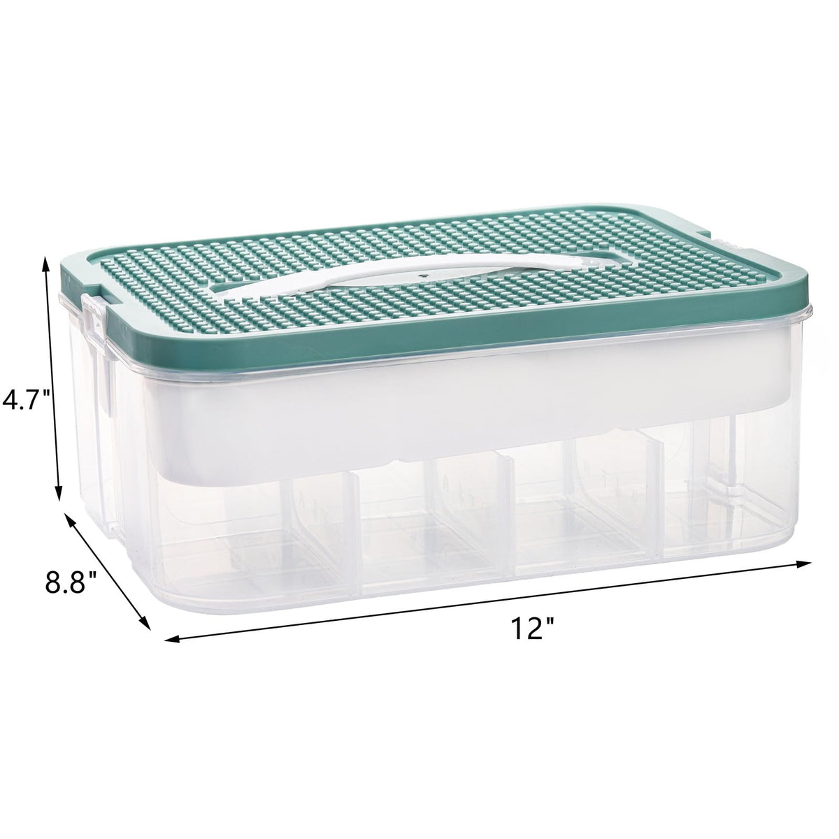 ZEAYEA Stackable Organizer Storage Case, Stackable Storage Container with 16 Compartments, Plastic Storage Box for Crafts, Beads, Beauty Supplies
