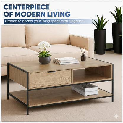 CELINO making your day Large Coffee Table | Industrial Coffee Table for Living Room
