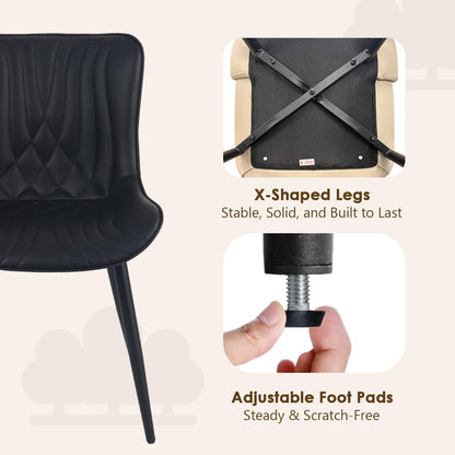 Kidol&Shellder Dining Chairs Set of 2, Modern Dining Room Chair, Black
