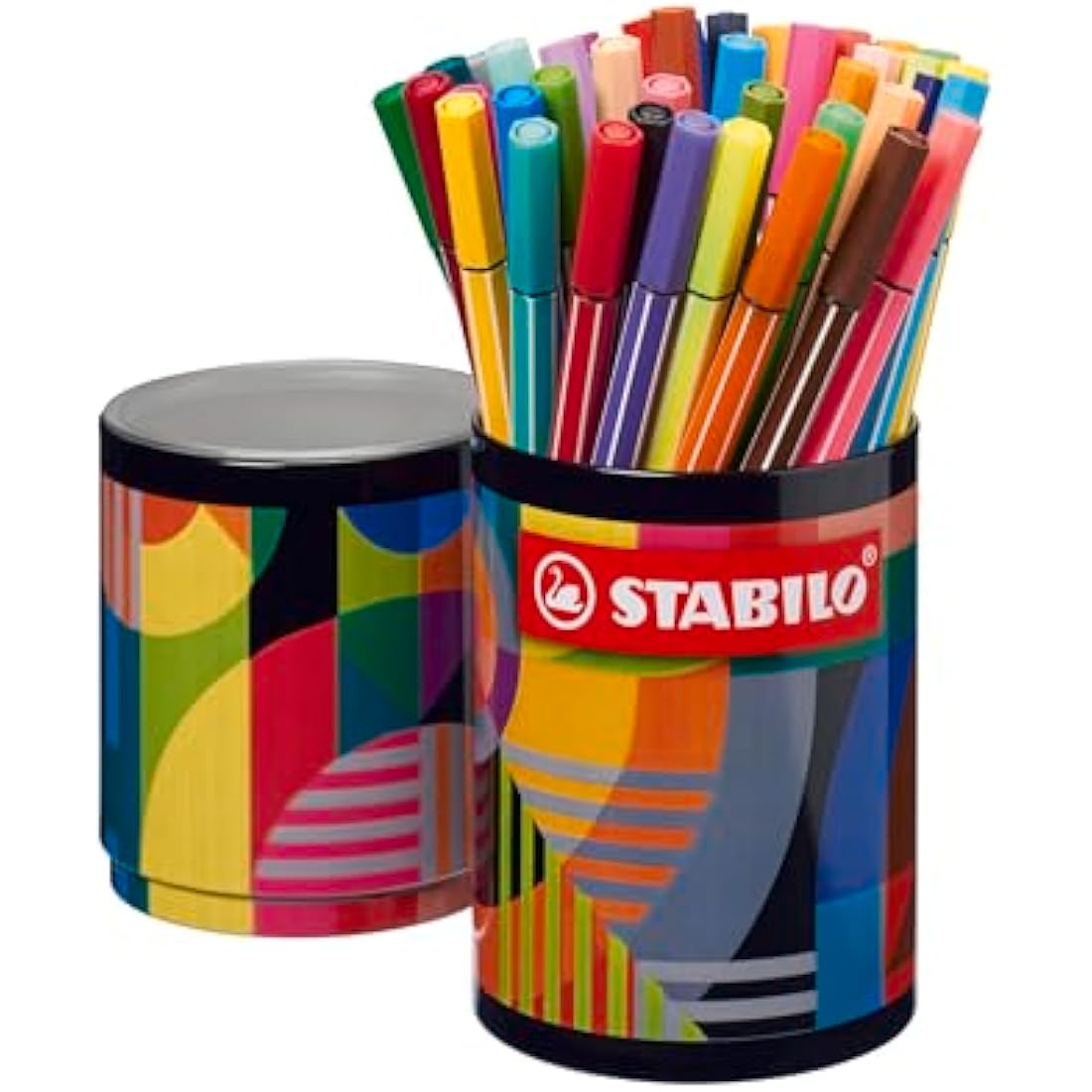 STABILO Pen 68 - Premium Fibre-Tip Pen - ARTY - Tin of 45 - Assorted C ...