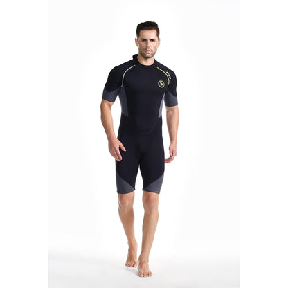 ZCCO Men's Shorty Wetsuits 1.5mm Neoprene Back Zip Short Sleeve for Scuba Diving,Spearfishing,Snorkeling,Surfing?2XL
