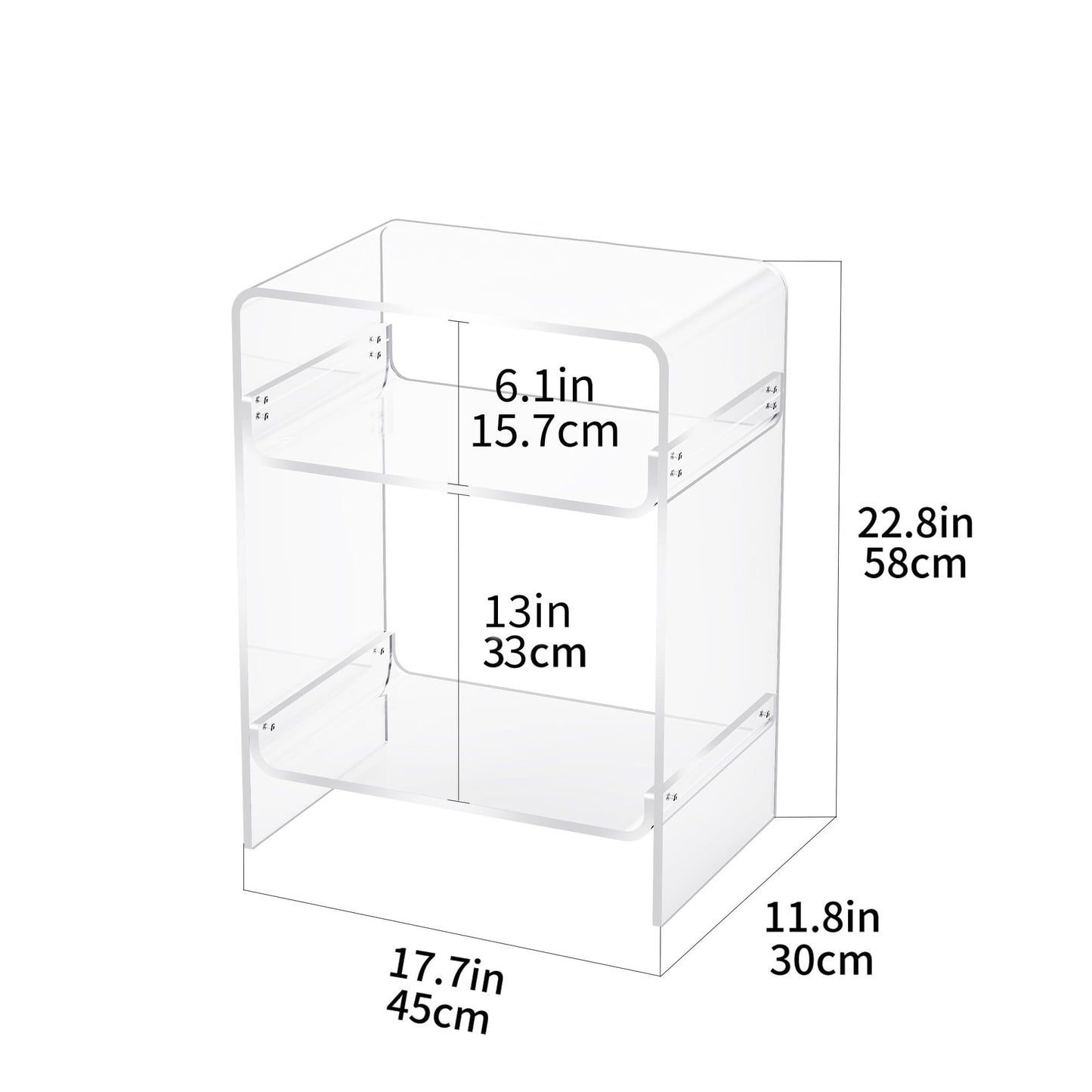 solaround Acrylic Side Table, 45 x 30 x 58 cm, Clear