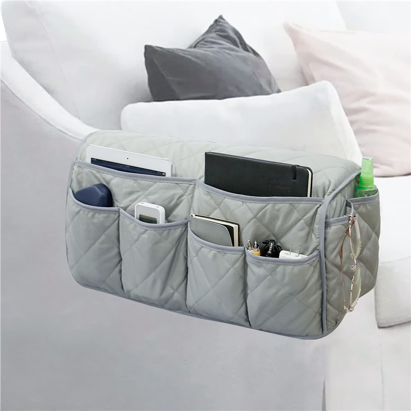 XGOPTS Sofa Armrest Hanging Organiser with 14 Pockets | Couch Armchair Storage Bag