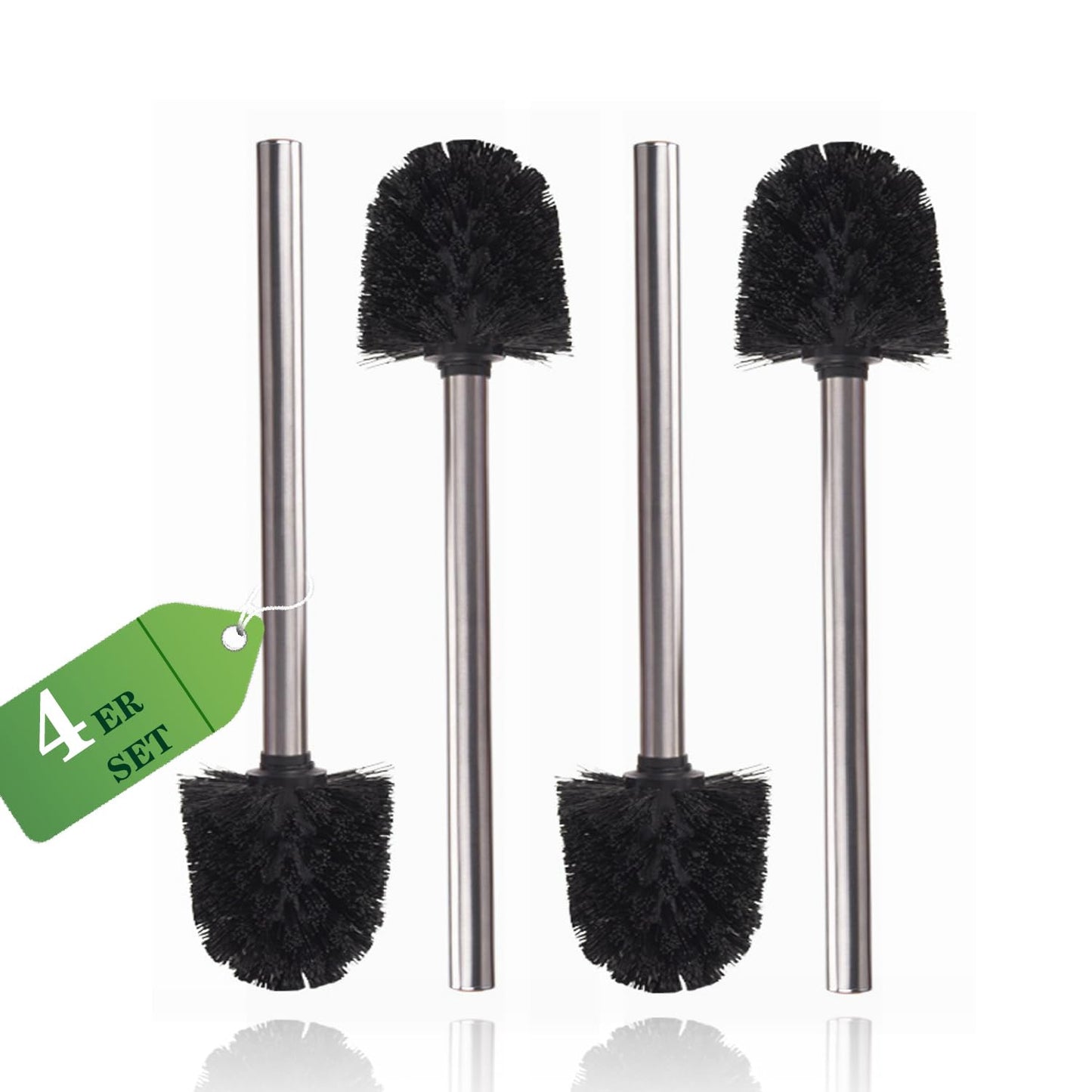 EINESIN Toilet Brush Replacement, Individually Changeable Brush with Strong Dense Bristles and Stainless Steel Handles, 8CM diameter