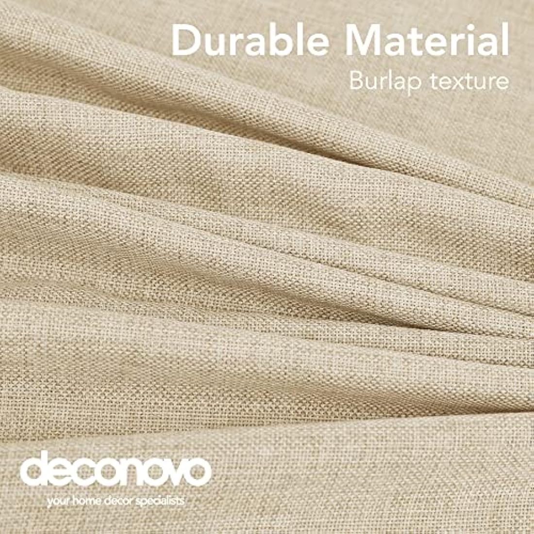 Deconovo Rectangle Faux Linen Water Resistant Table Cloth for Dinning 51x63in(130x160cm) Beige