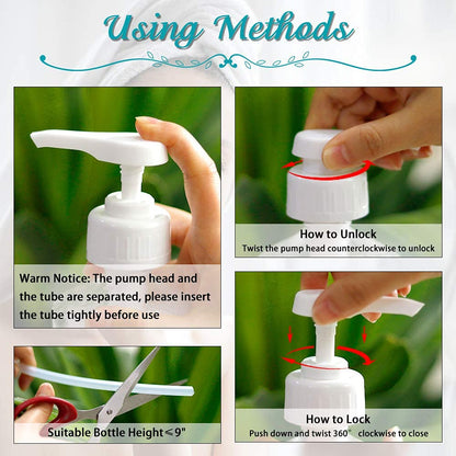 Pump Dispenser 38mm to Suit 5 Liter Containers 38MM Screw Top 5mL Dose Ideal for Hand Sanitizer, Soap, Shampoo Includes Tube With Twist Lock