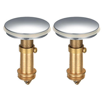 2 PCS 38mm Pop Up Sink Plugs, Bathroom Push Drain Stopper, Brass Chrome
