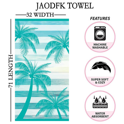 JAODFK Microfibre Beach Towel 71"X32" Quick Dry Lightweight Sand Free Extra Large Thin Towels Travel Essentials For Adults Womens Swim Bath