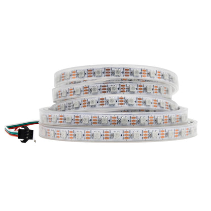 icever WS2812B Flexible LED Lights for PC 16.4FT RGB 5050SMD, Individually Addressable Pixels, PCB Black Foldable, Dream Color for Addressable LED
