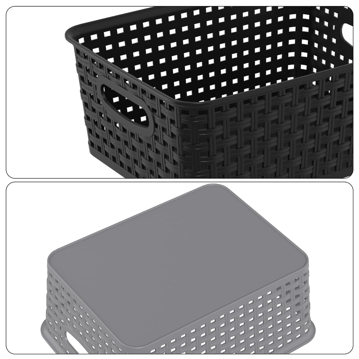 Ordate Plastic Storage Baskets, Small Plastic Weave Basket, 6 Packs