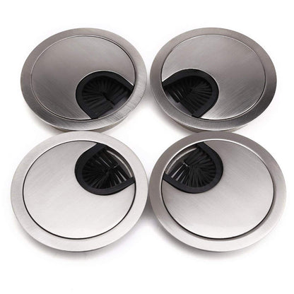 AKORD 4 x 60 mm Desk Table Grommet Cable Tidies Port Hole Covers