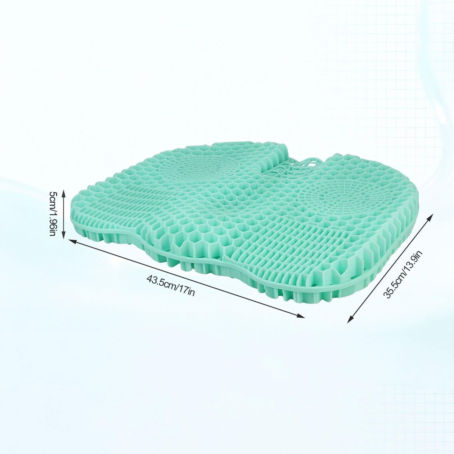 wiksite Gel Seat Cushion - Double Thick Egg Seat Cushion for Long Sitting Cool Breathable Honeycomb Design Chair Gel Cushion for Support and